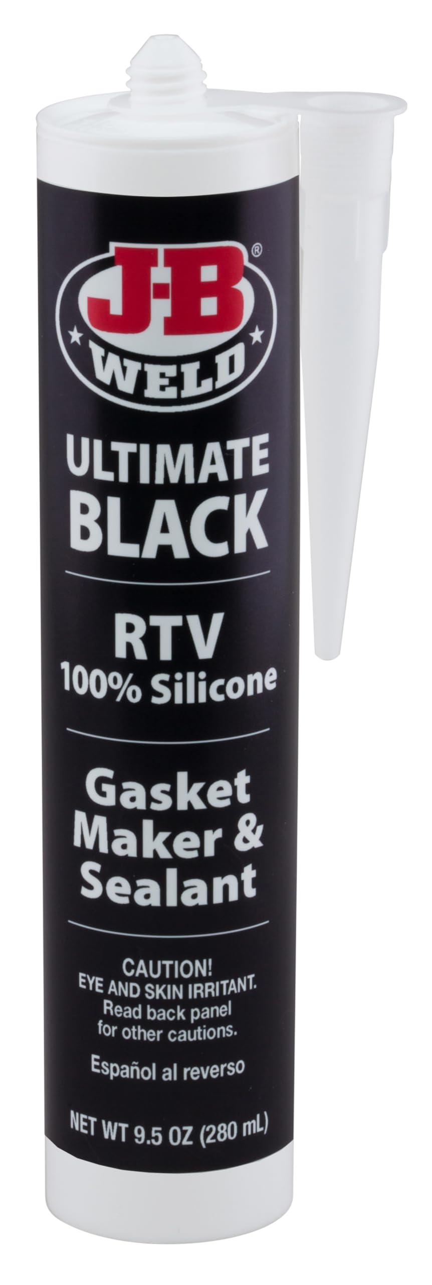 J-B Weld tube front view showing product branding and 9.5 oz size for reliable sealing