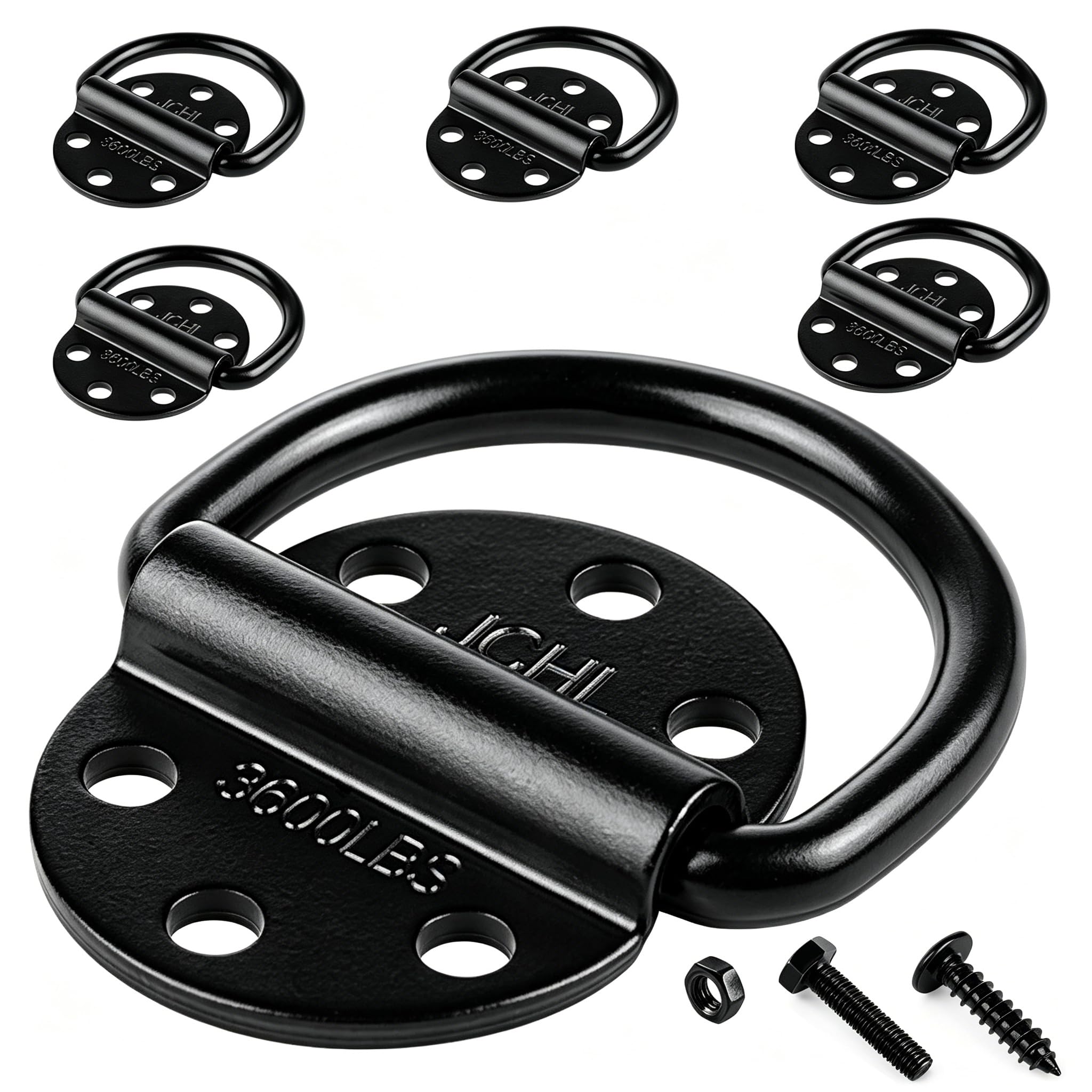 JCHL D-ring front view showing mounting holes and solid construction for secure anchoring