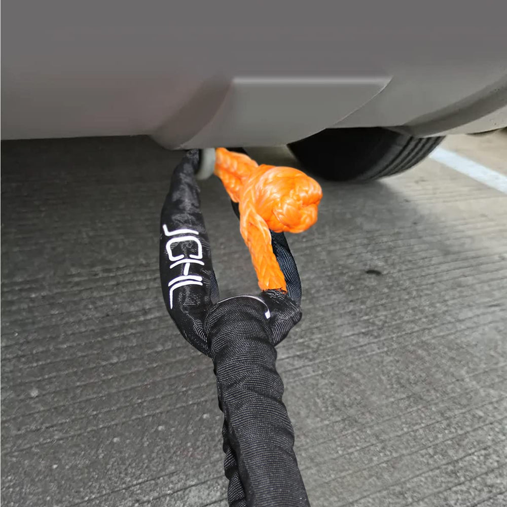 JCHL soft shackle held in hand showing scale and portability benefit