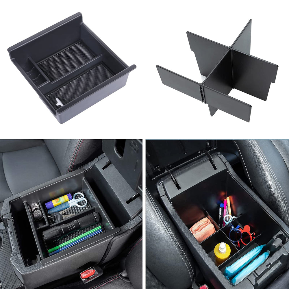 JDMCAR front view of console inserts showing tidy compartments and quick access