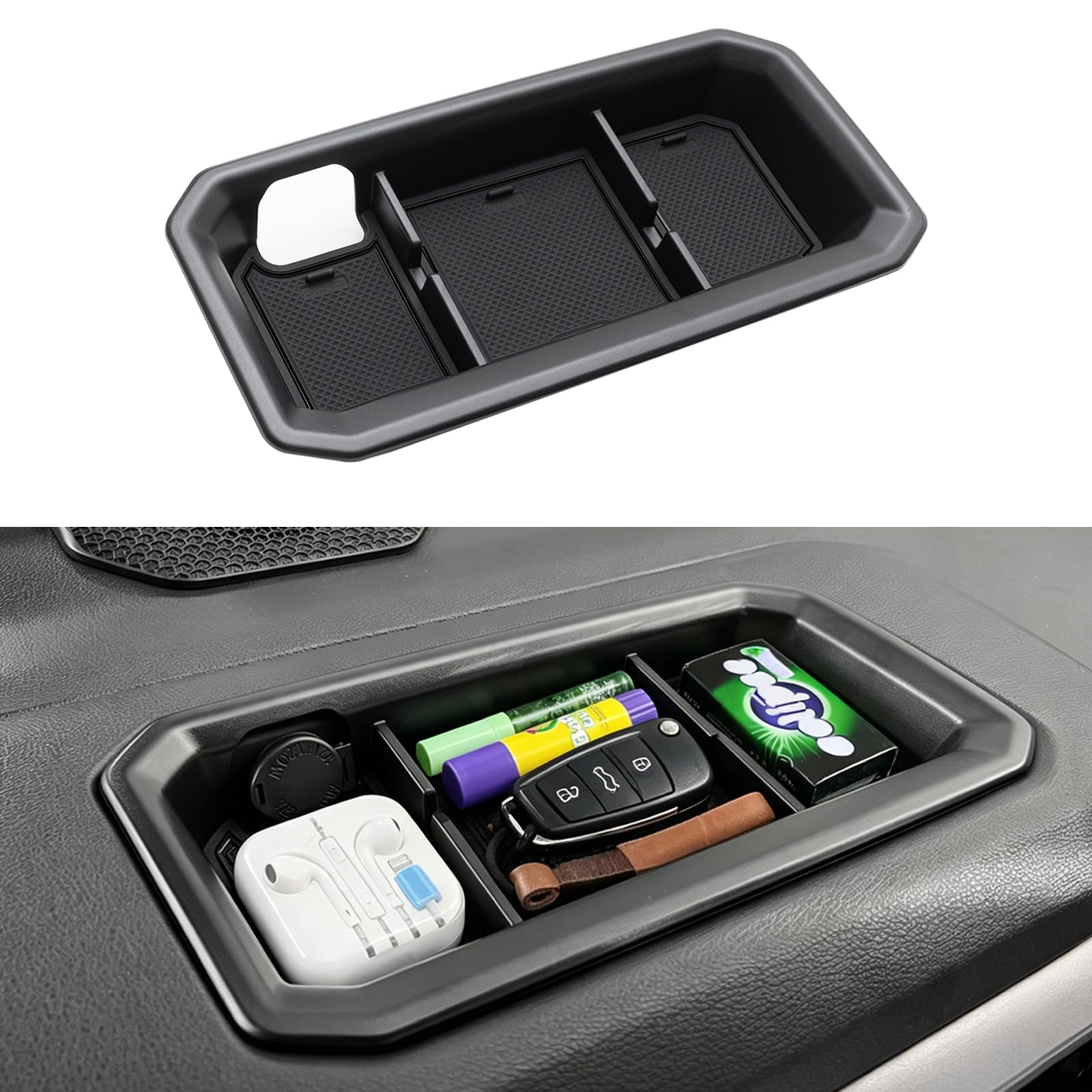 JDMCAR front view of dashboard tray showing fit and clean look