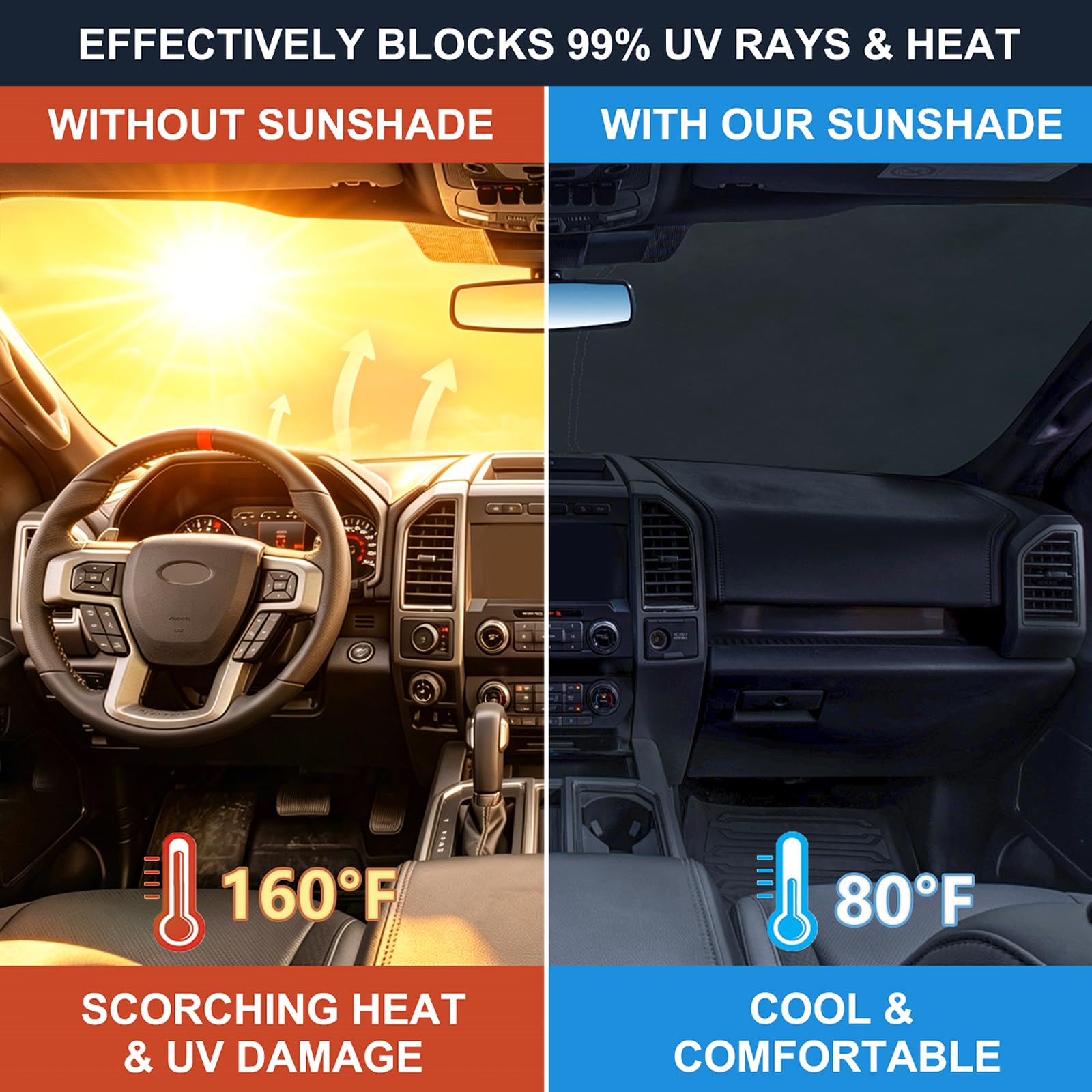 JDMCAR compatibility label close-up confirming fit for 2015–2020 F-150 models