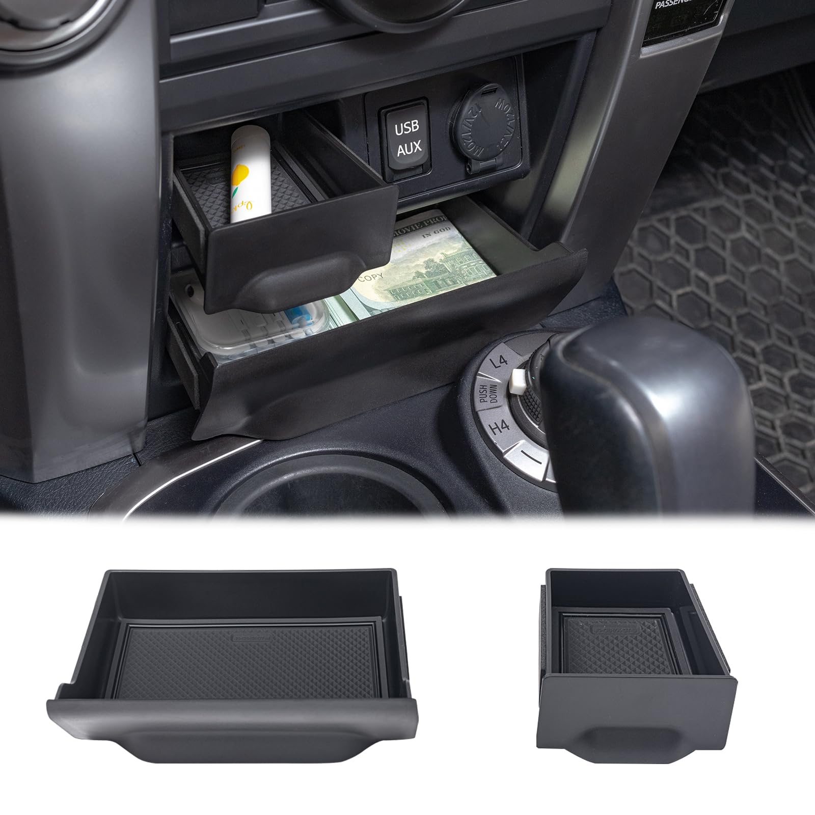JDMCAR drawer front installed in 4Runner dash showing neat finished look
