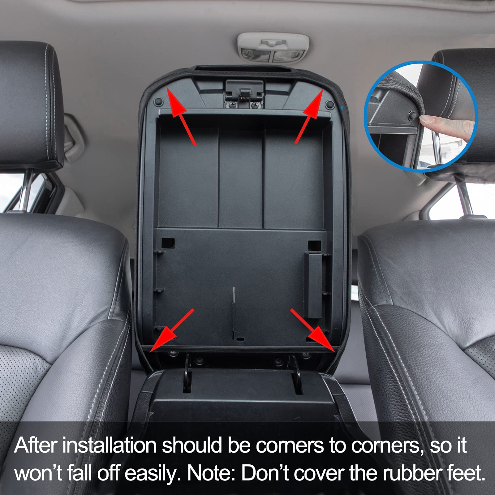 JDMCAR installation from backseat demonstrating easy slip-on setup