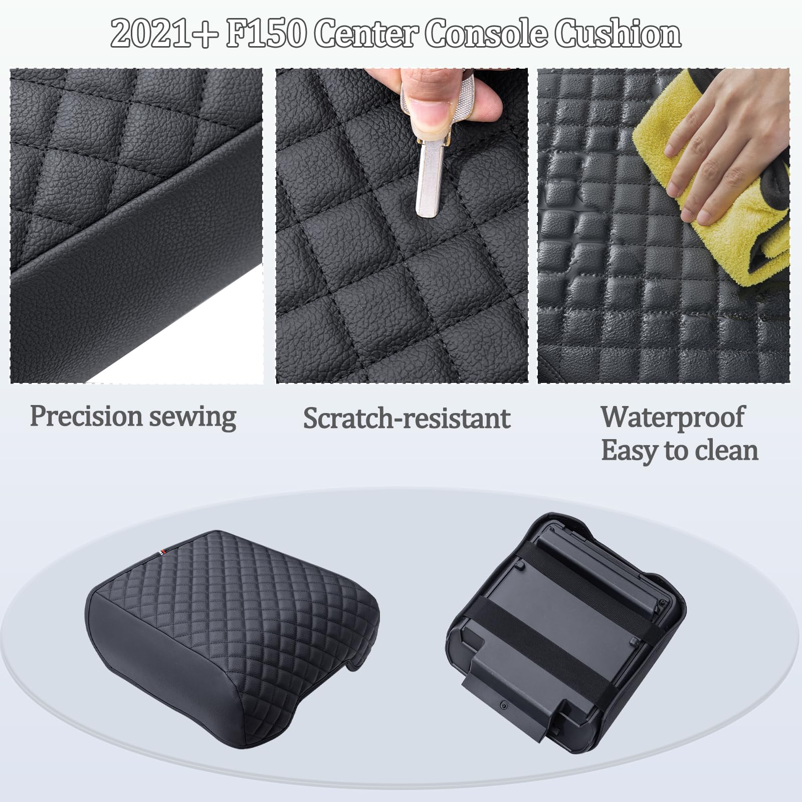 JDMCAR cushion next to hand for scale showing compact padded support