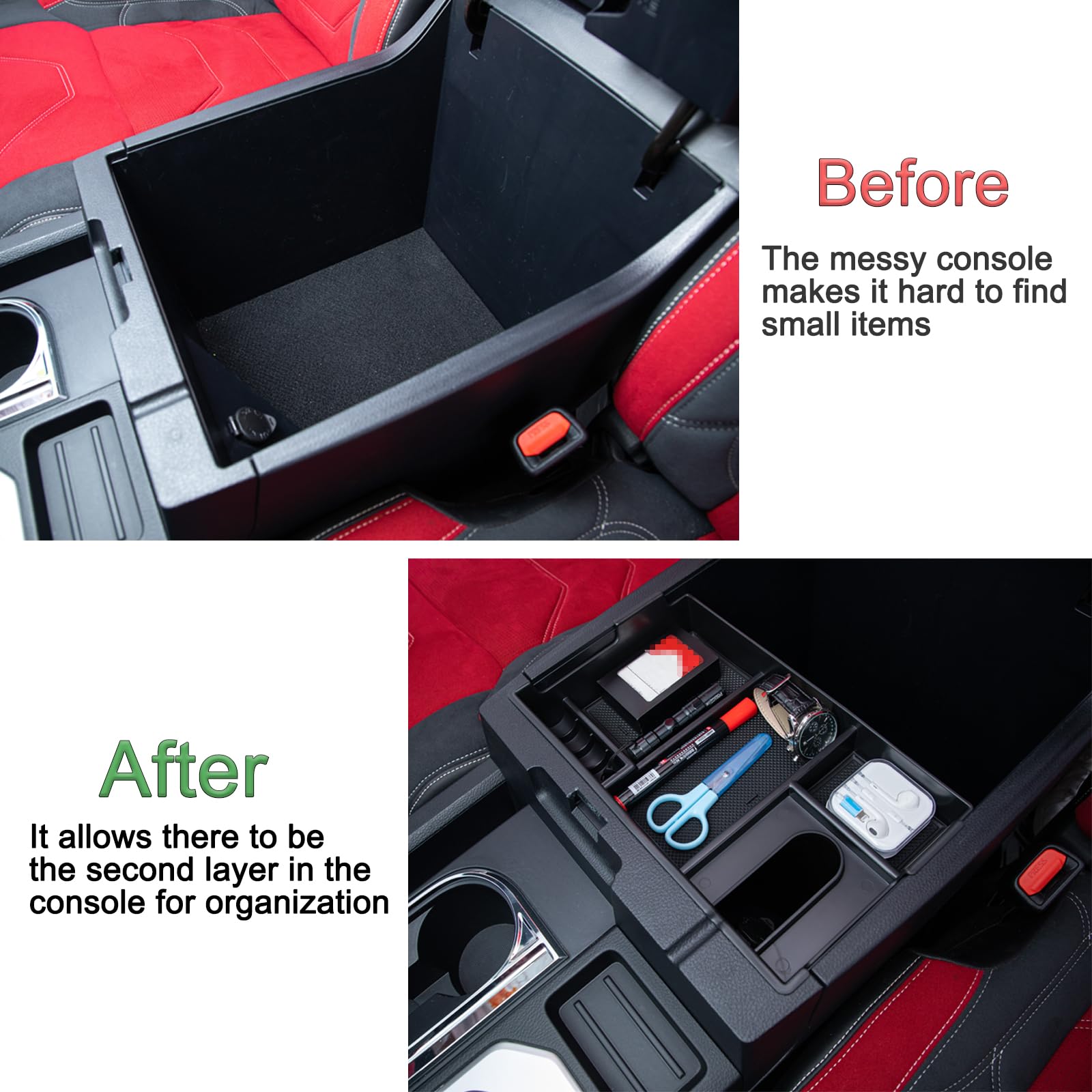 JDMCAR close-up of removable rubber liners reducing rattle and protecting items