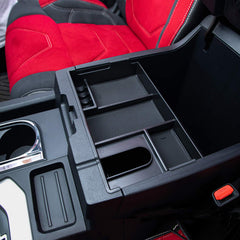 JDMCAR top-down tray compartments organizing phone, keys, and coins effectively