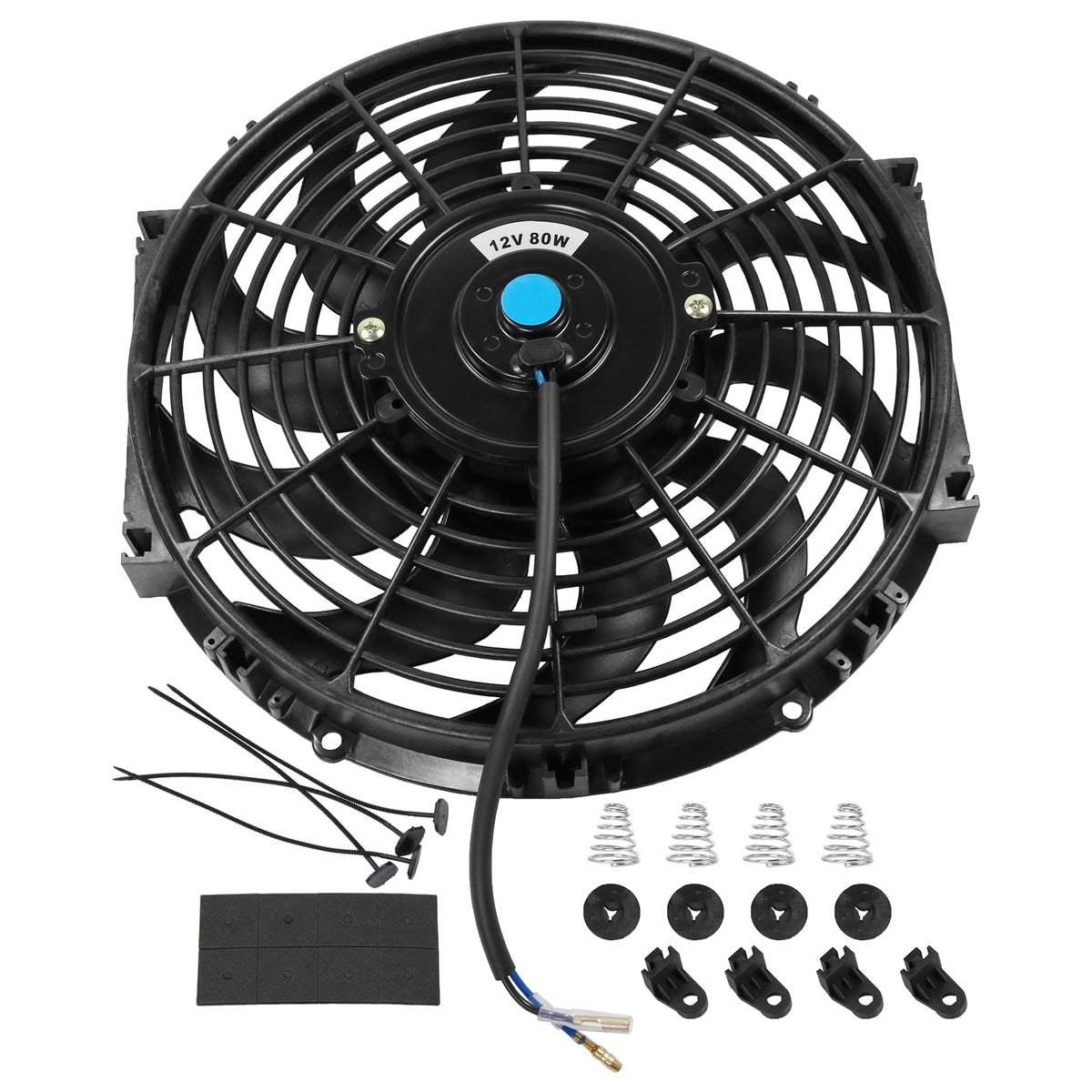 JDMSPEED 12" front view showing fan blade and frame for improved cooling