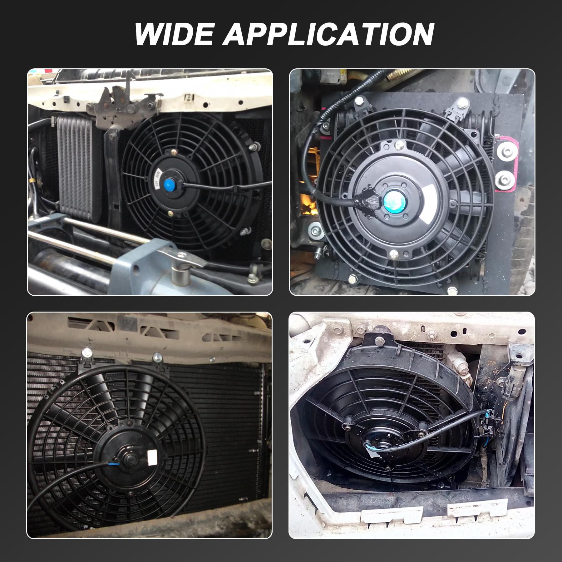 JDMSPEED installed on radiator showing condenser clearance and airflow benefit