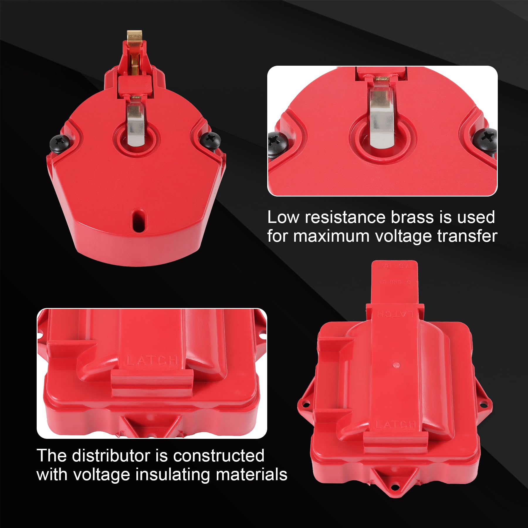 JDMSPEED close-up brass terminals in cap for better conductivity and durability