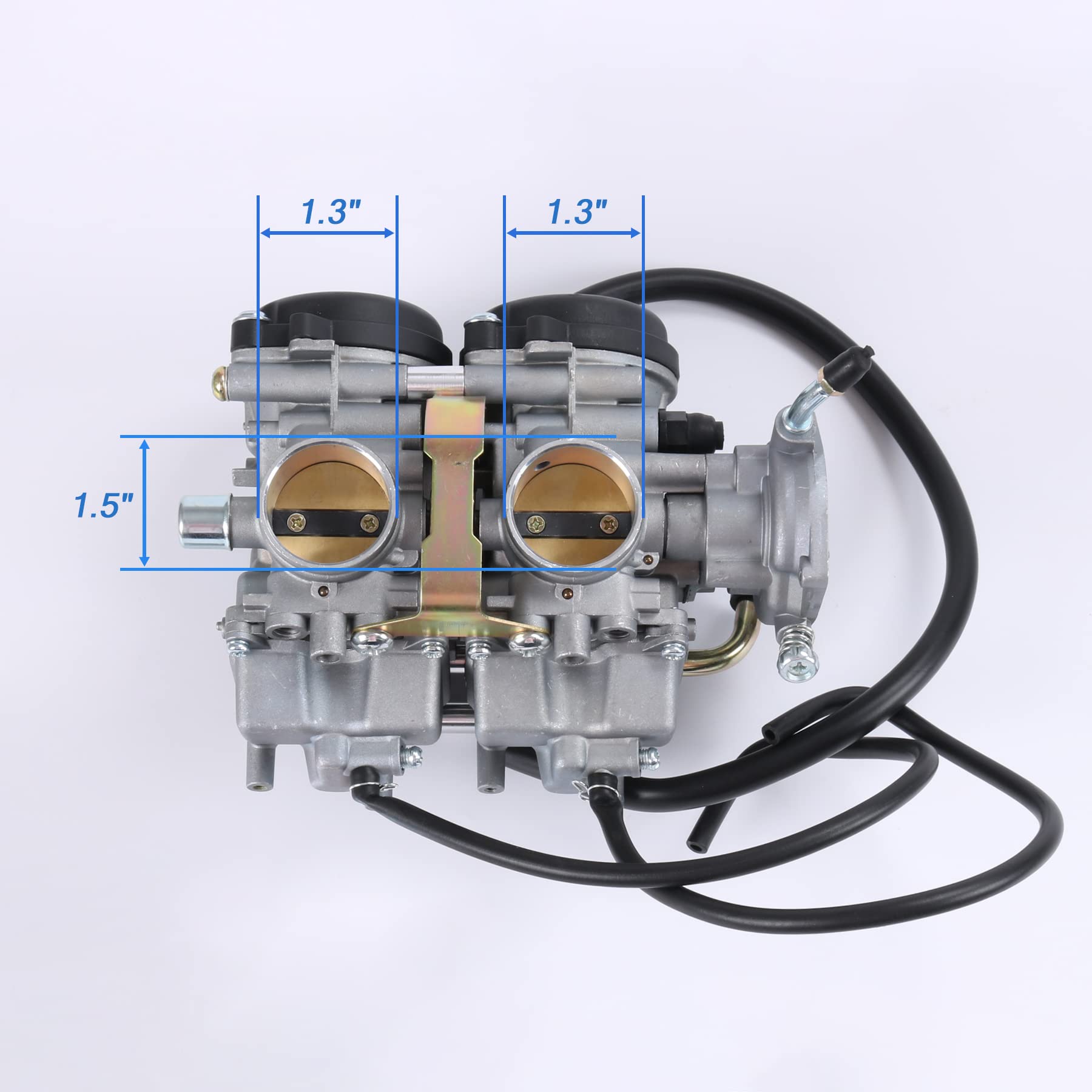 JDMSPEED carburetor installed on ATV manifold demonstrating straightforward fitment