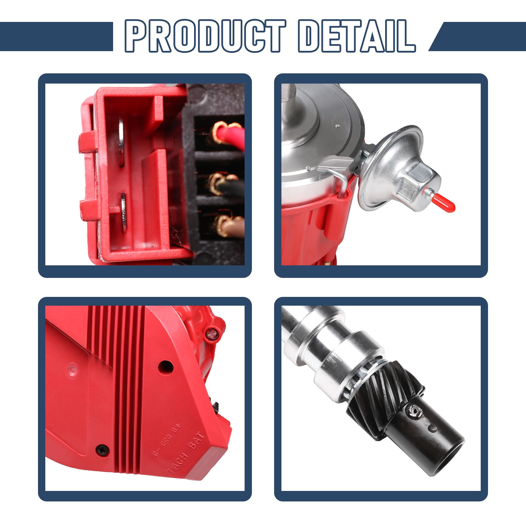 JDMSPEED distributor installed in Chevy V8 illustrating direct-fit convenience