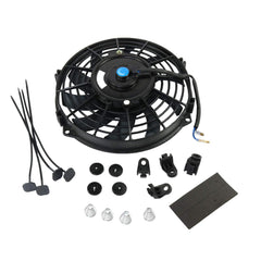 JDMSPEED front view of 9-inch slim fan showing airflow and compact fit benefit