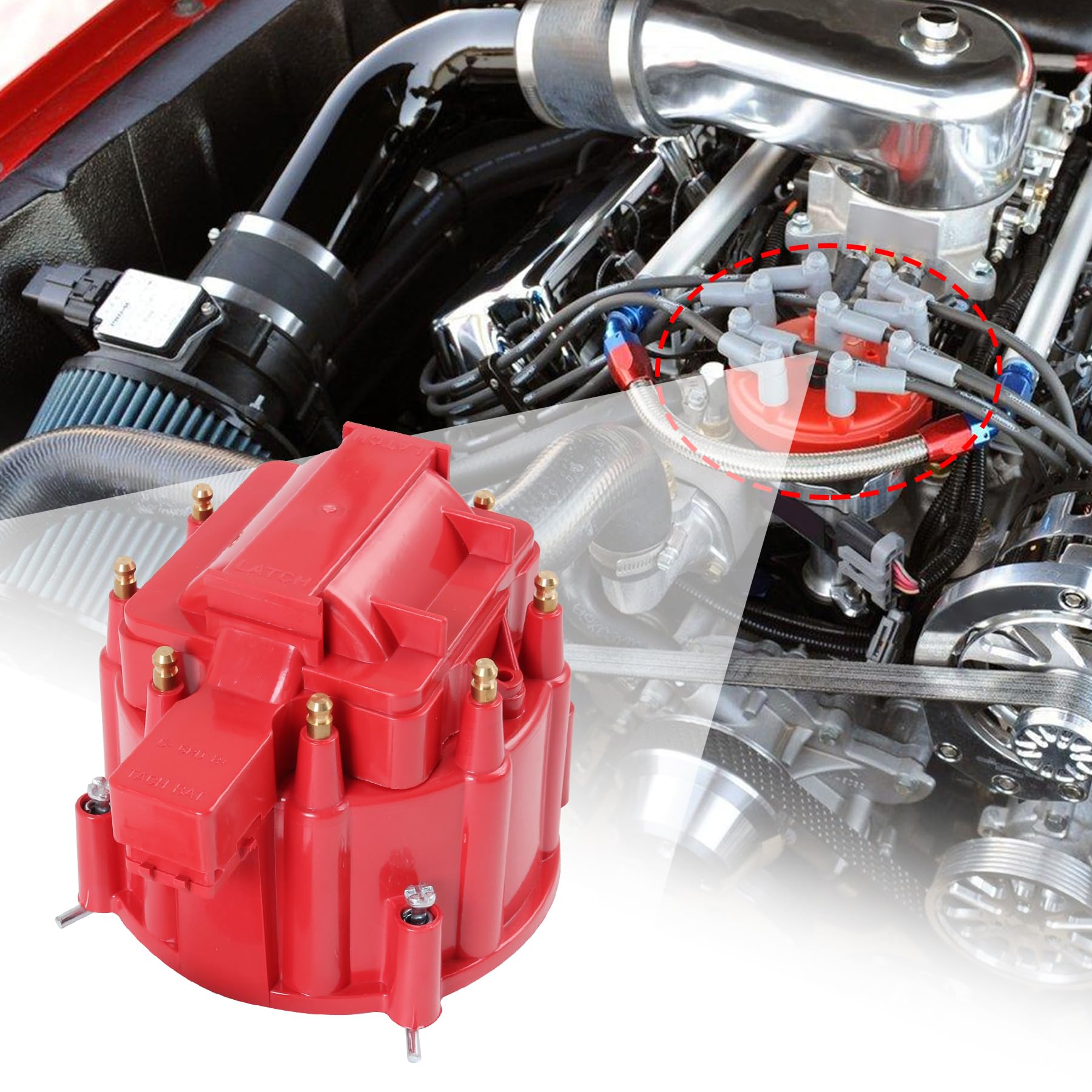 JDMSPEED distributor cap installed on distributor showing straightforward fitment