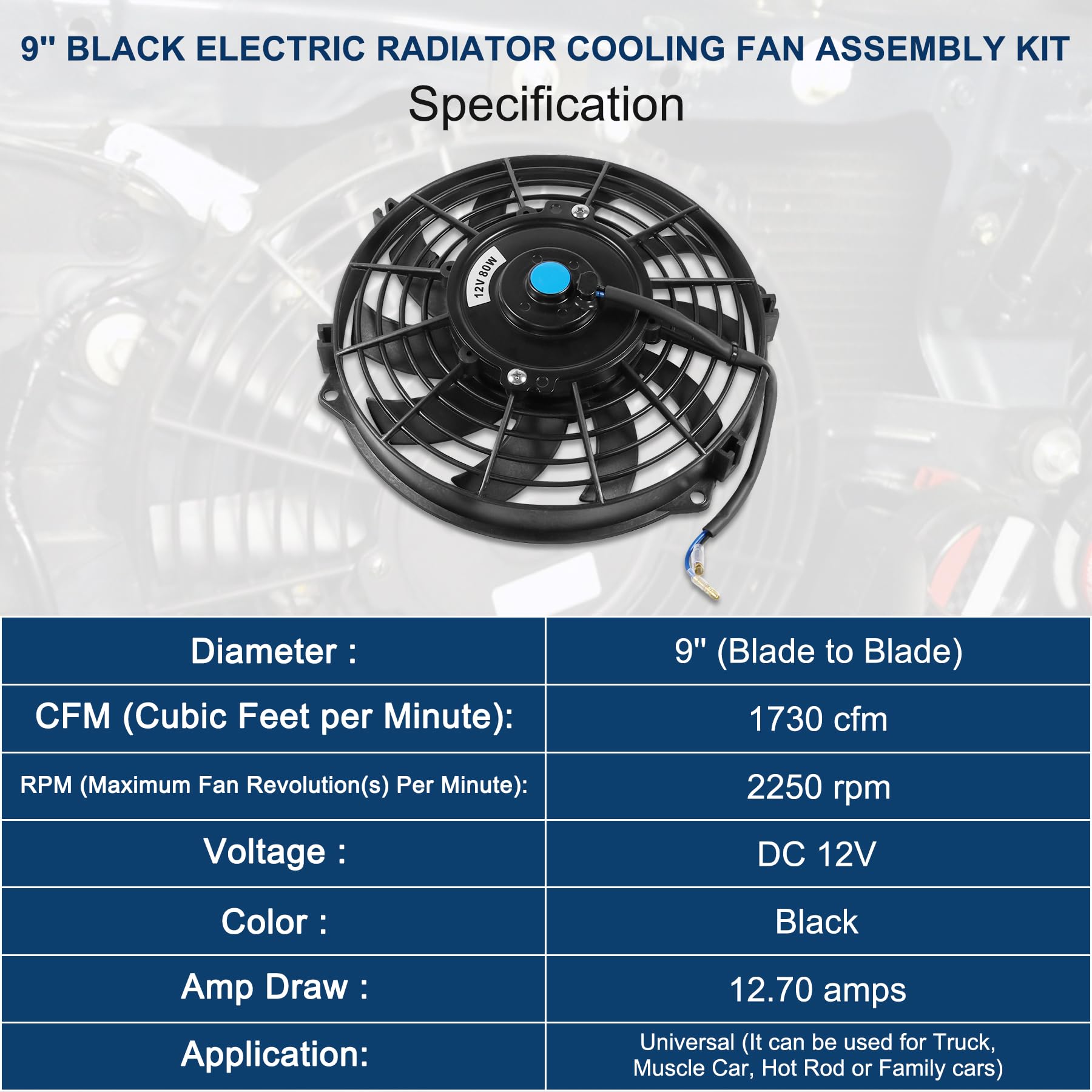 JDMSPEED fan installed as pusher on radiator demonstrating improved front airflow