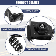 JDMSPEED hoist holding mounted spare tire demonstrating secure carriage and reliable lowering