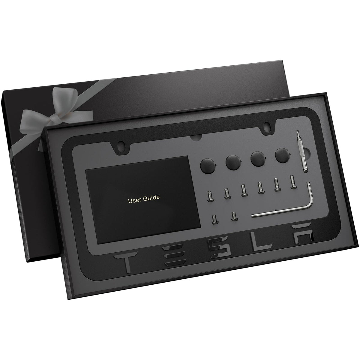 JDMstyle front view of black license plate frame showing sleek profile and clean edge
