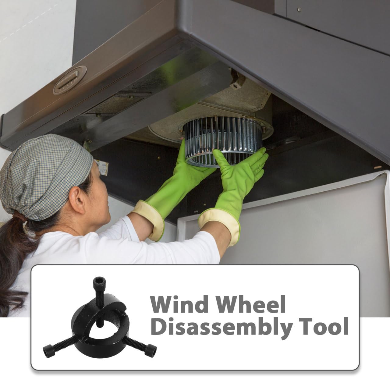 JECOMPRIS tool in use removing an impeller to simplify deep cleaning