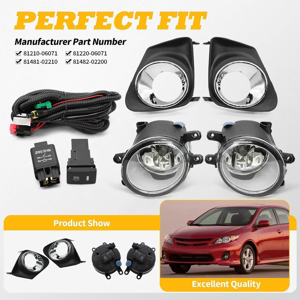 Jecoupoon fog light size scale comparison shows compact design for correct fitment