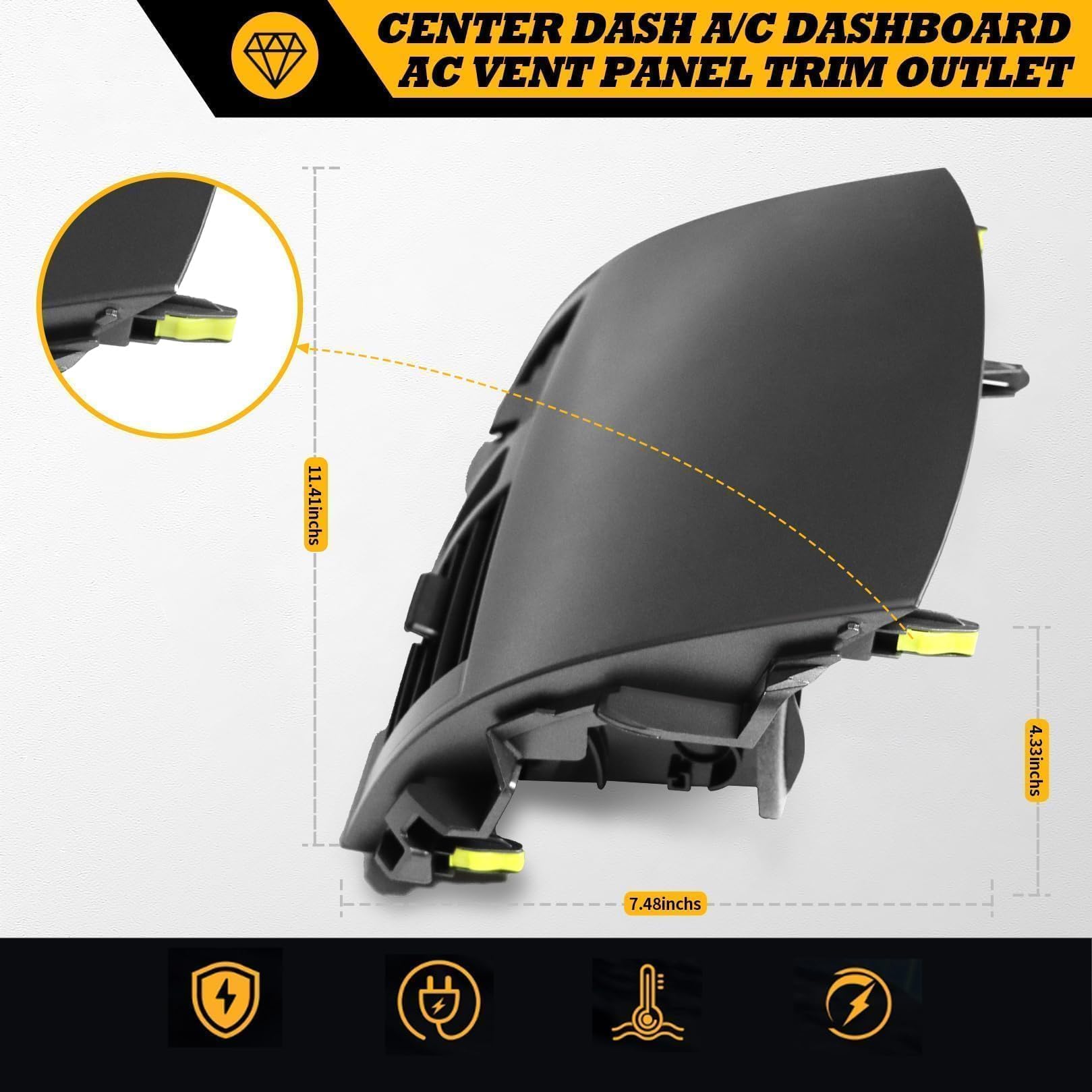 Jecoupoon vent installed in Corolla dashboard demonstrating restored airflow function