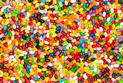 Jelly Belly next to sunglasses illustrating compact size and portability benefit