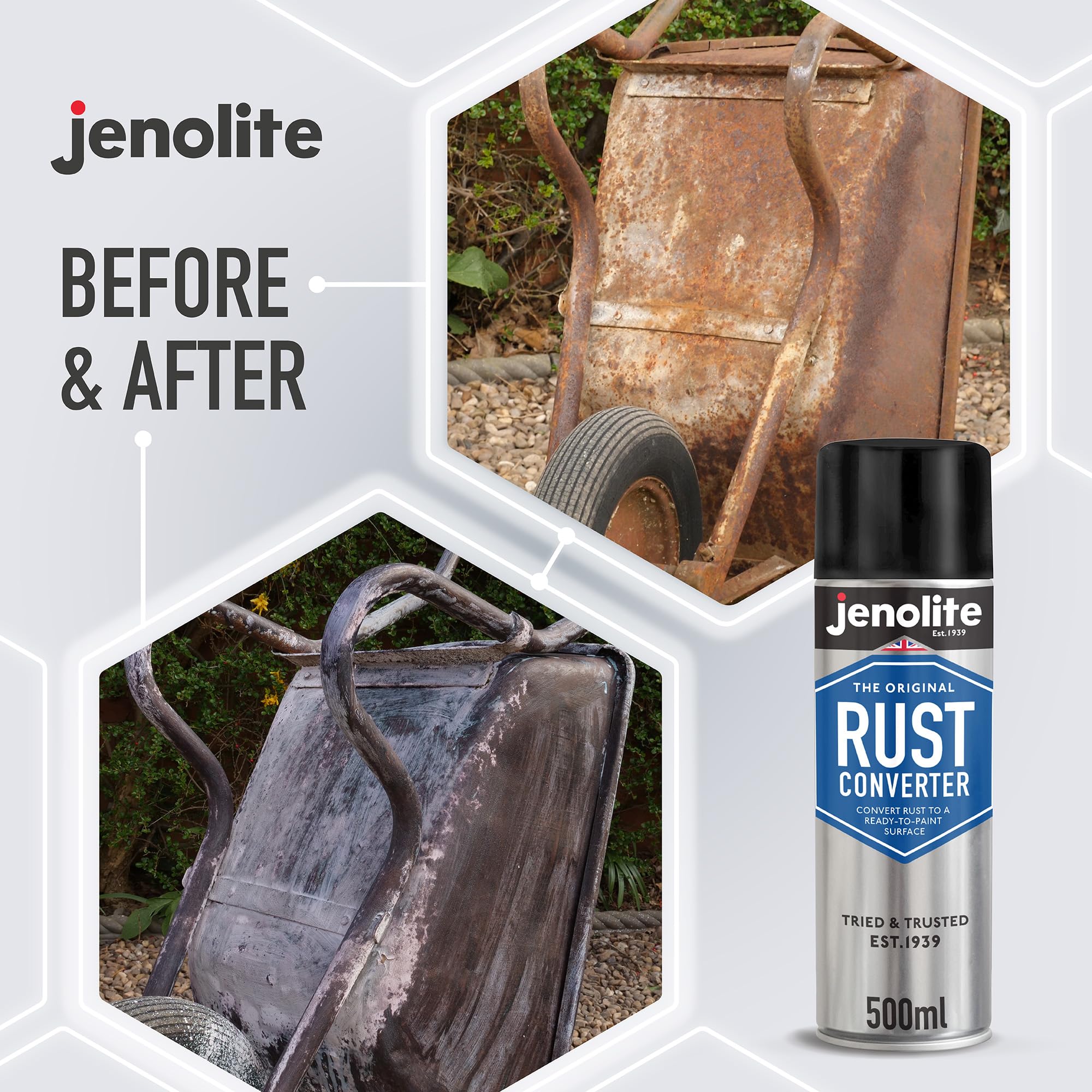 JENOLITE application with gloves highlighting safe use and controlled spray benefit