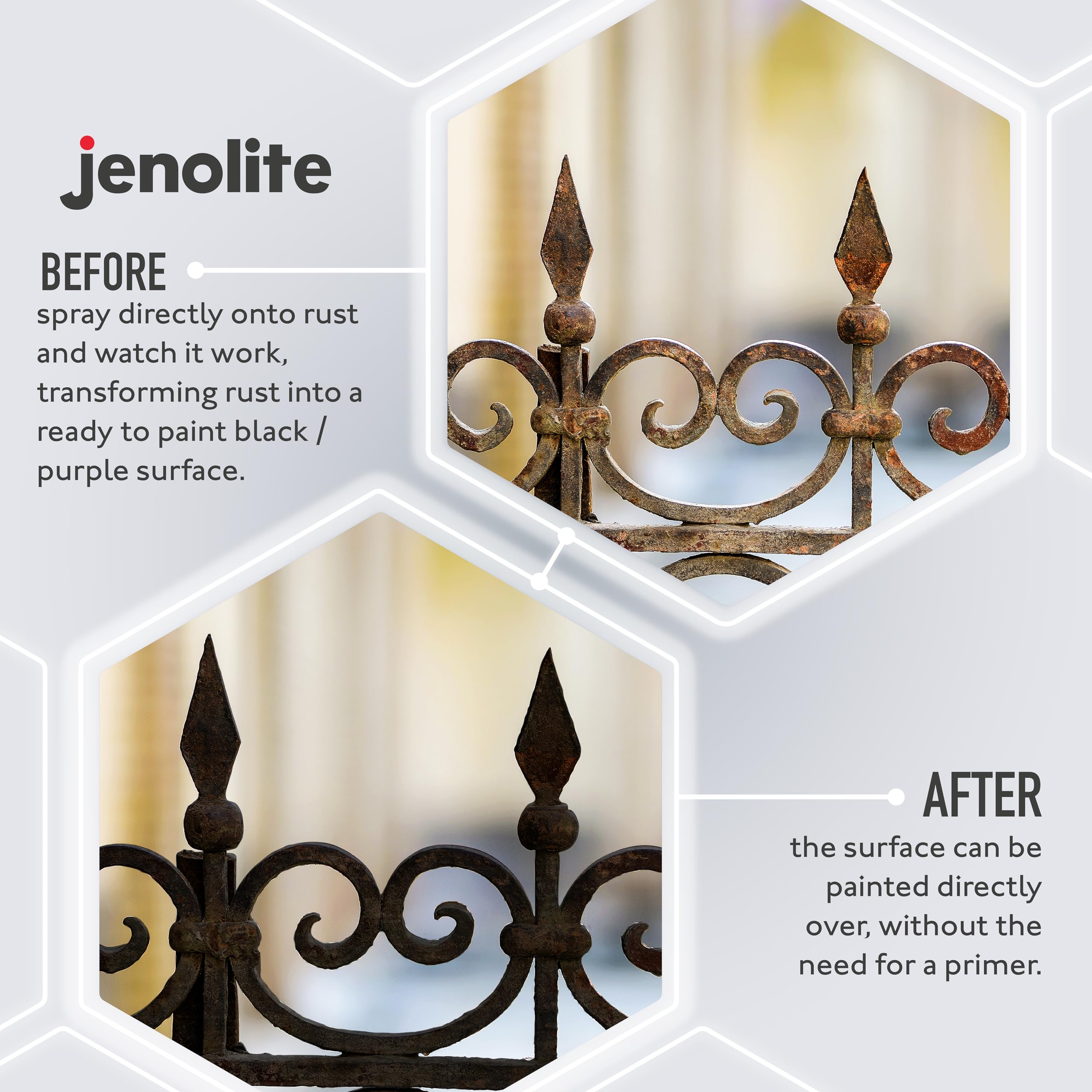 JENOLITE bottle label close detail showing instructions and heritage branding benefit: trusted formula