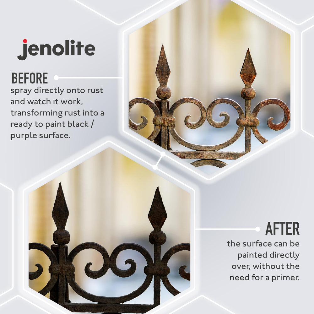 JENOLITE bottle label close detail showing instructions and heritage branding benefit: trusted formula