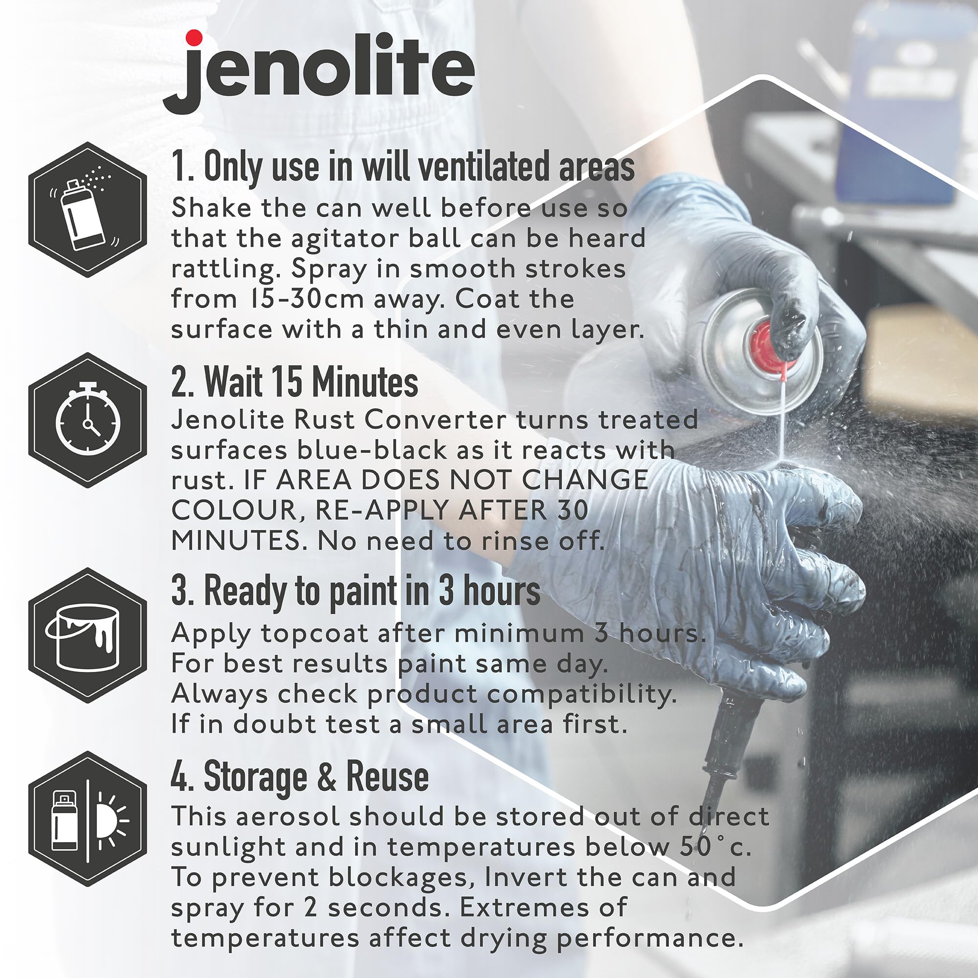 JENOLITE three aerosol cans stacked representing multi-pack value and repeat use