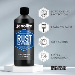 JENOLITE close-up of converted surface texture showing stable blue-black finish benefit: corrosion control