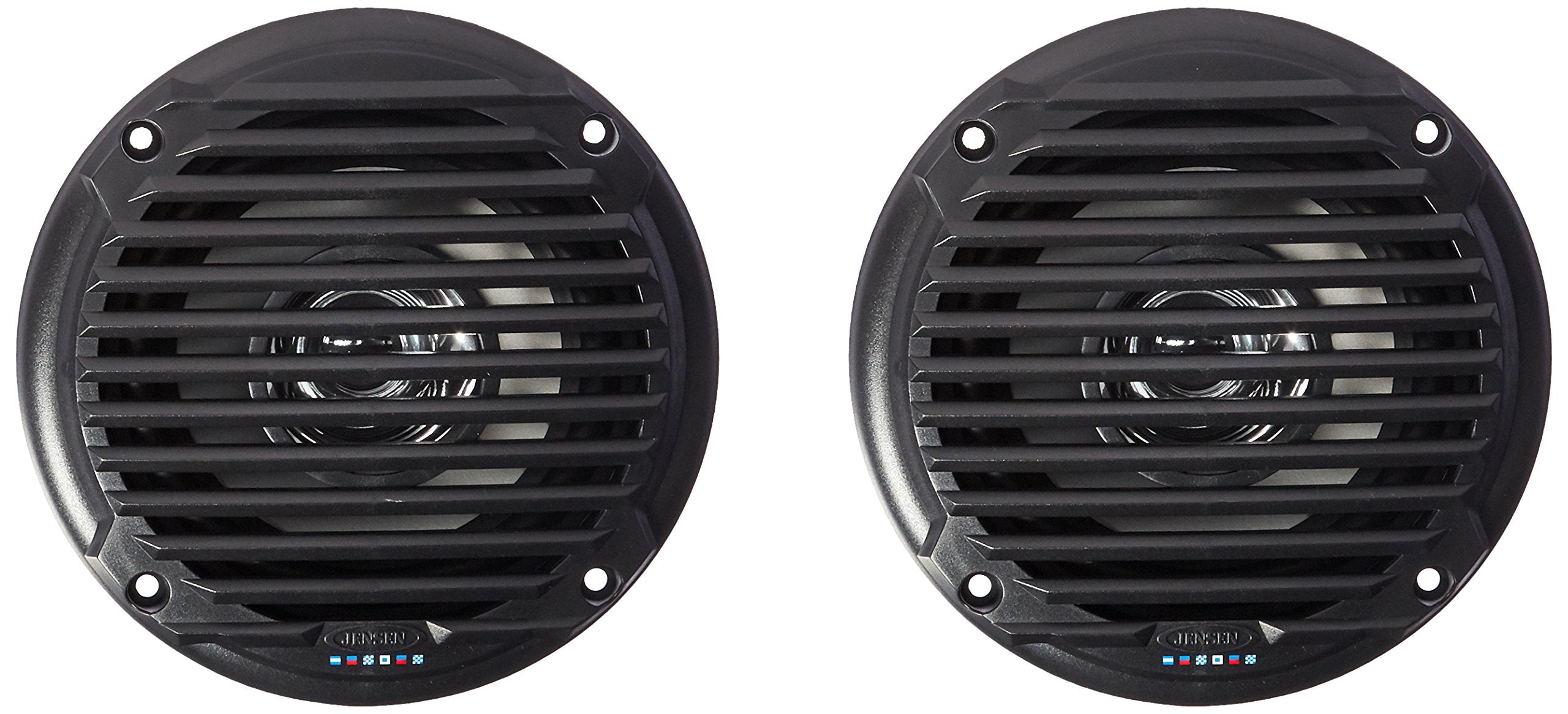 ASA Electronics Jensen MS5006BR front grille showing clean black finish and weatherproof benefit