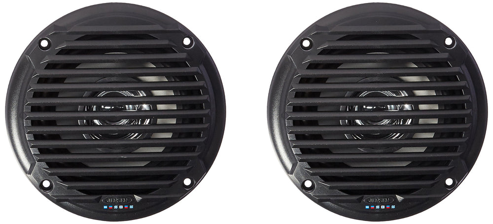ASA Electronics Jensen MS5006BR front grille showing clean black finish and weatherproof benefit