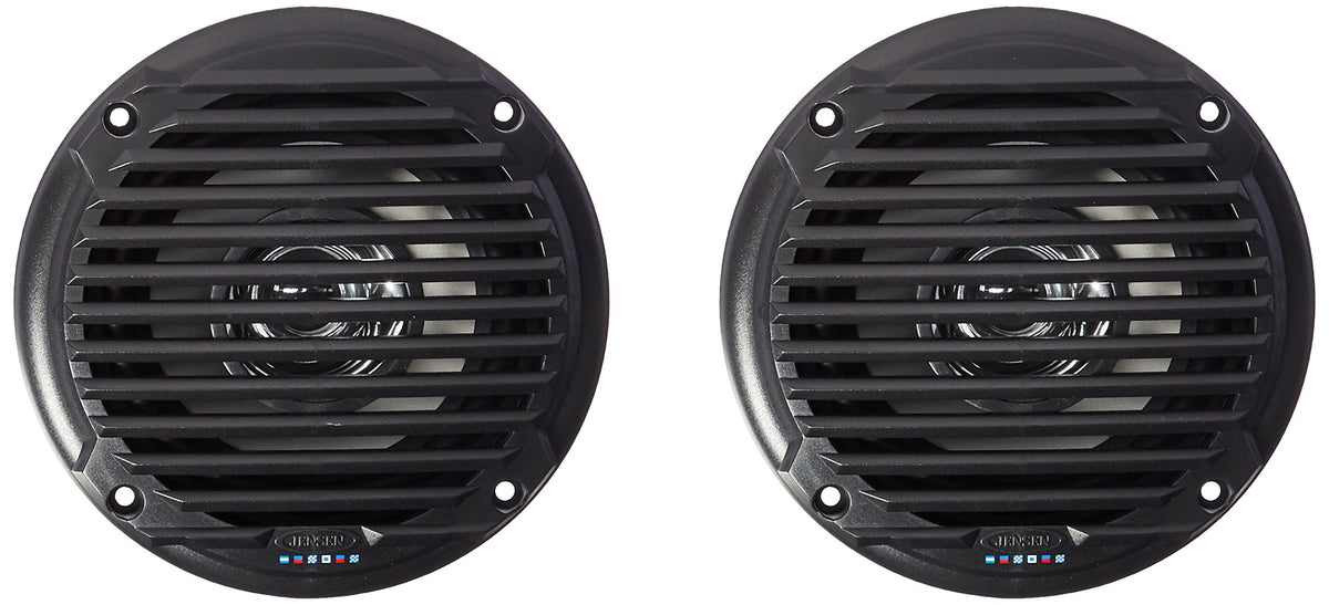 ASA Electronics Jensen MS5006BR front grille showing clean black finish and weatherproof benefit