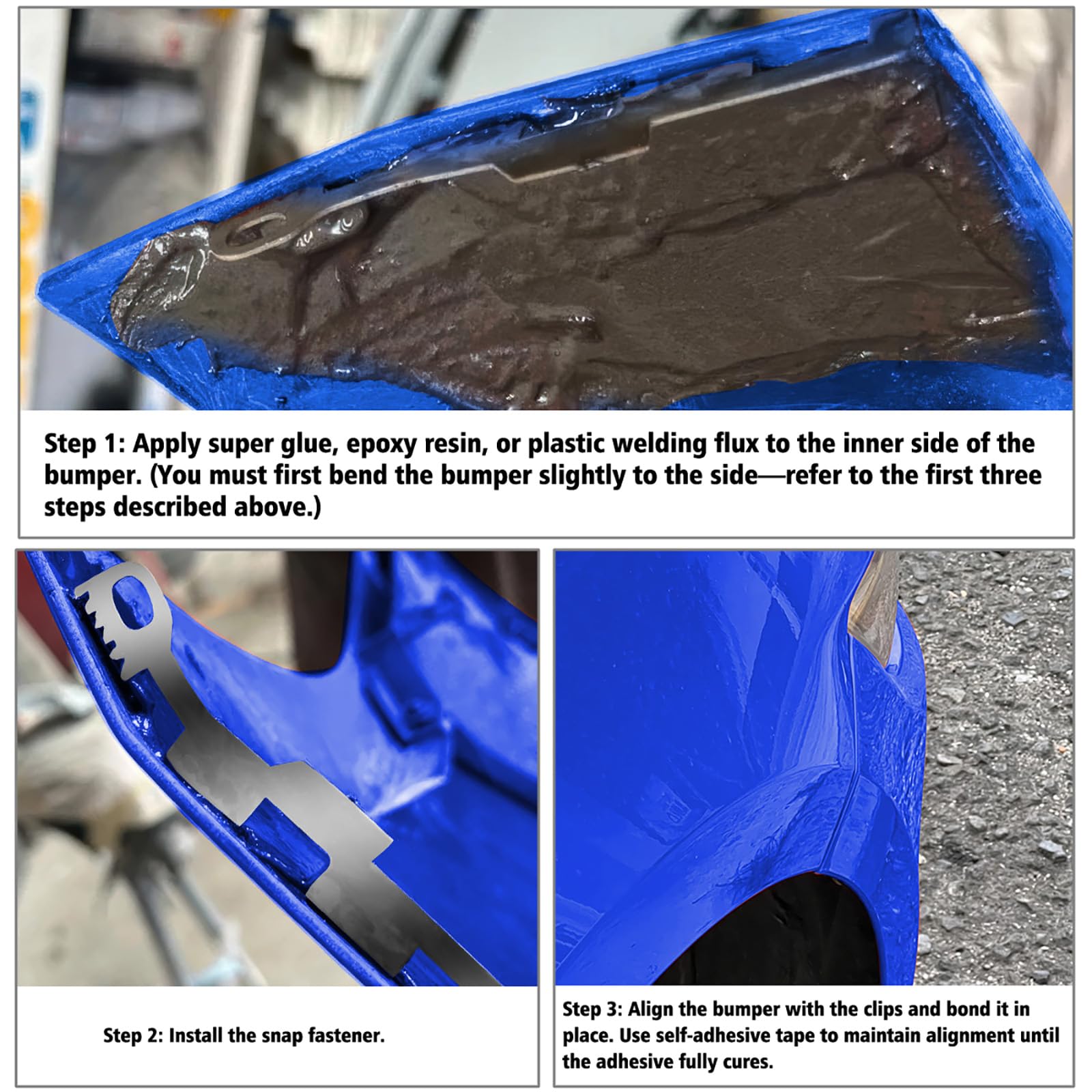 Jerbor tab installed on Mustang demonstrating restored bumper alignment benefit