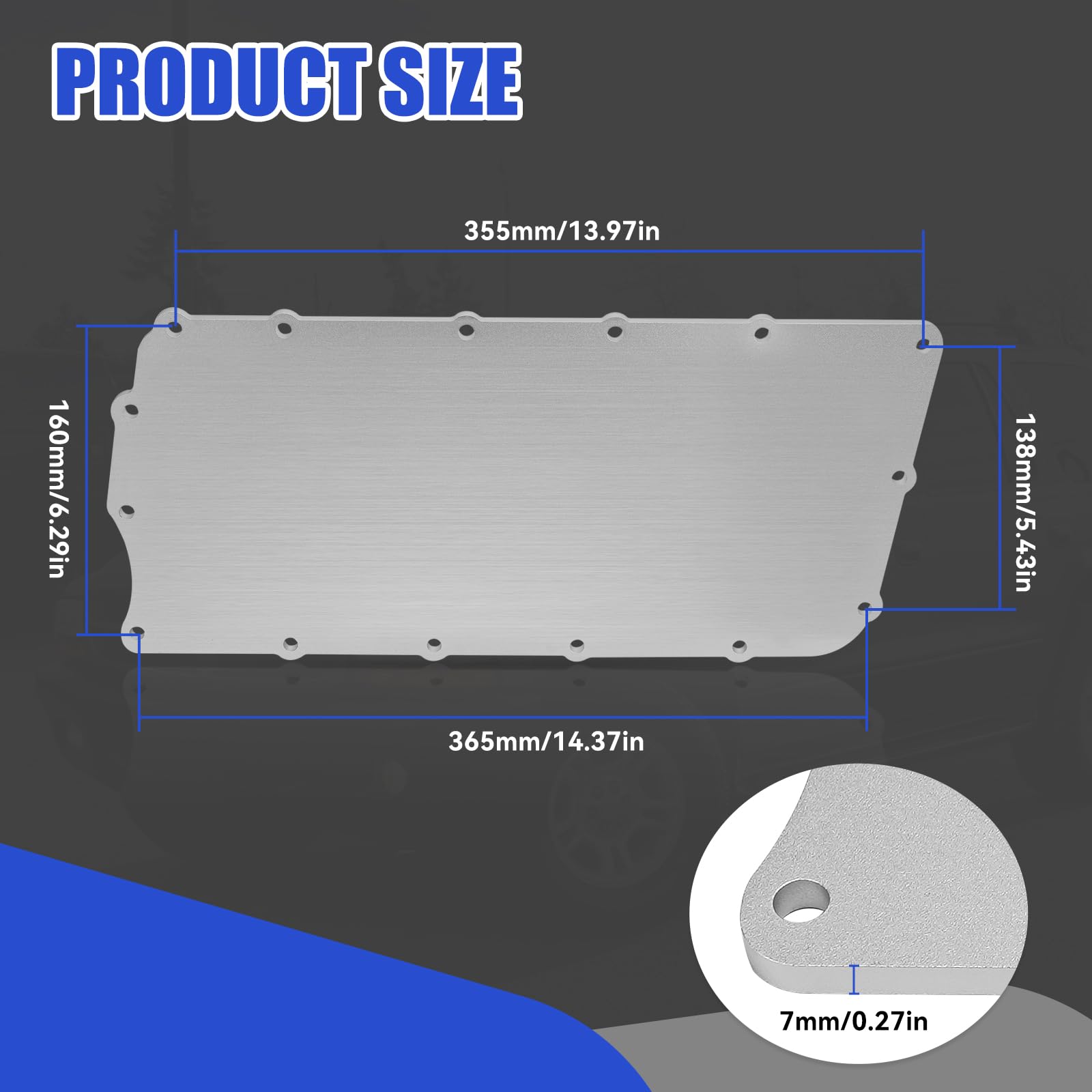 Jerbor plenum plate next to ruler for scale illustrating exact fitment