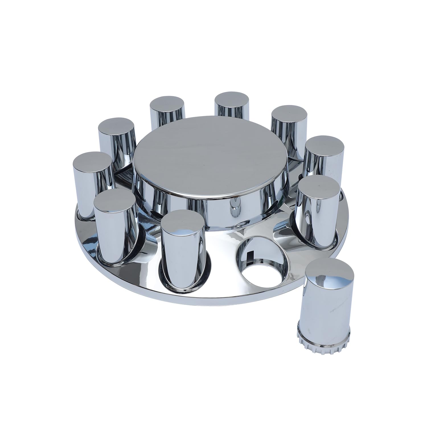 JESONN axle cover installed on truck wheel illustrating on-road durability