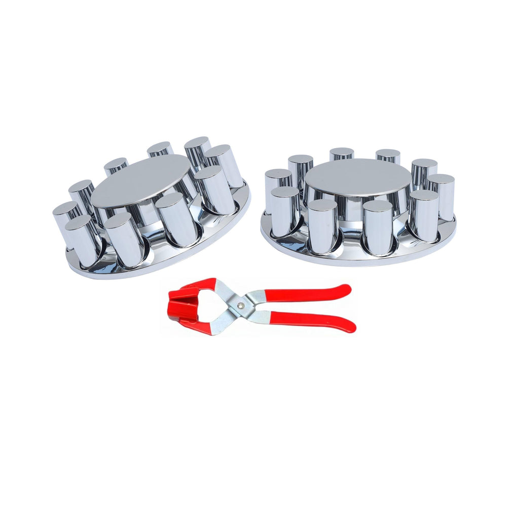 JESONN front axle cover front view shows chrome finish and improves truck aesthetics