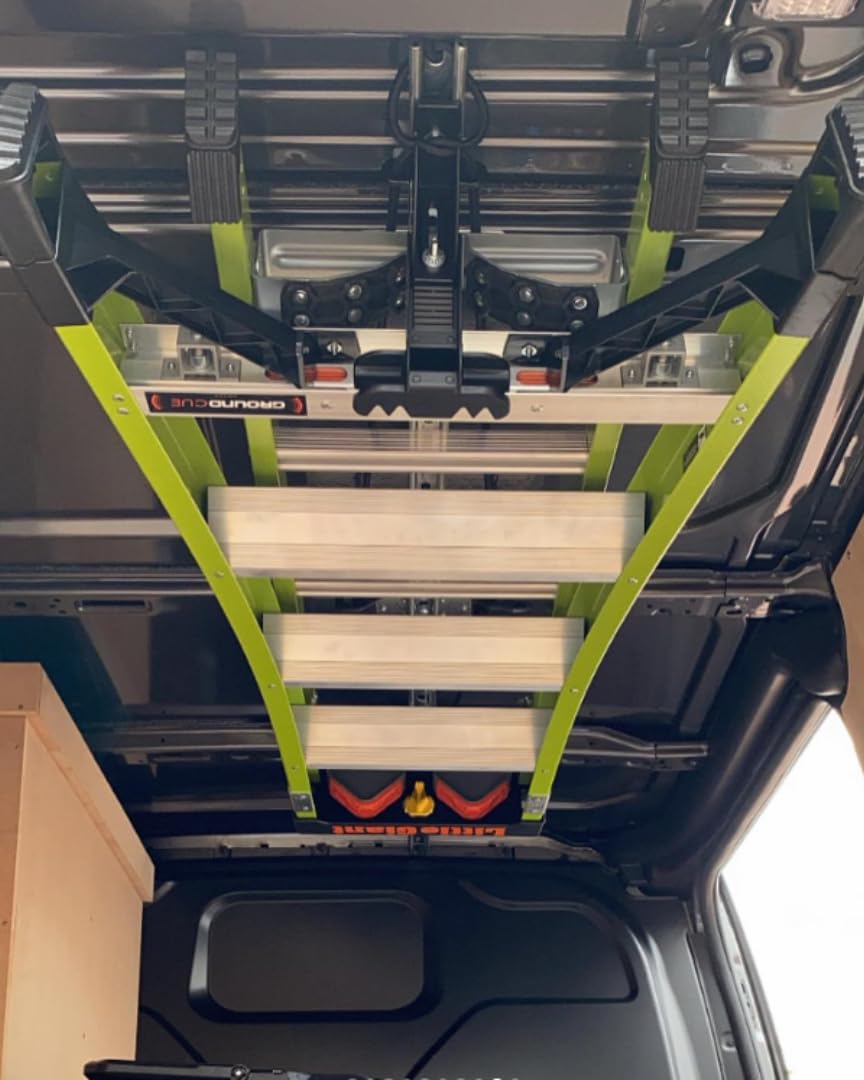 JET Rack installed inside a work van demonstrating organized overhead storage benefit