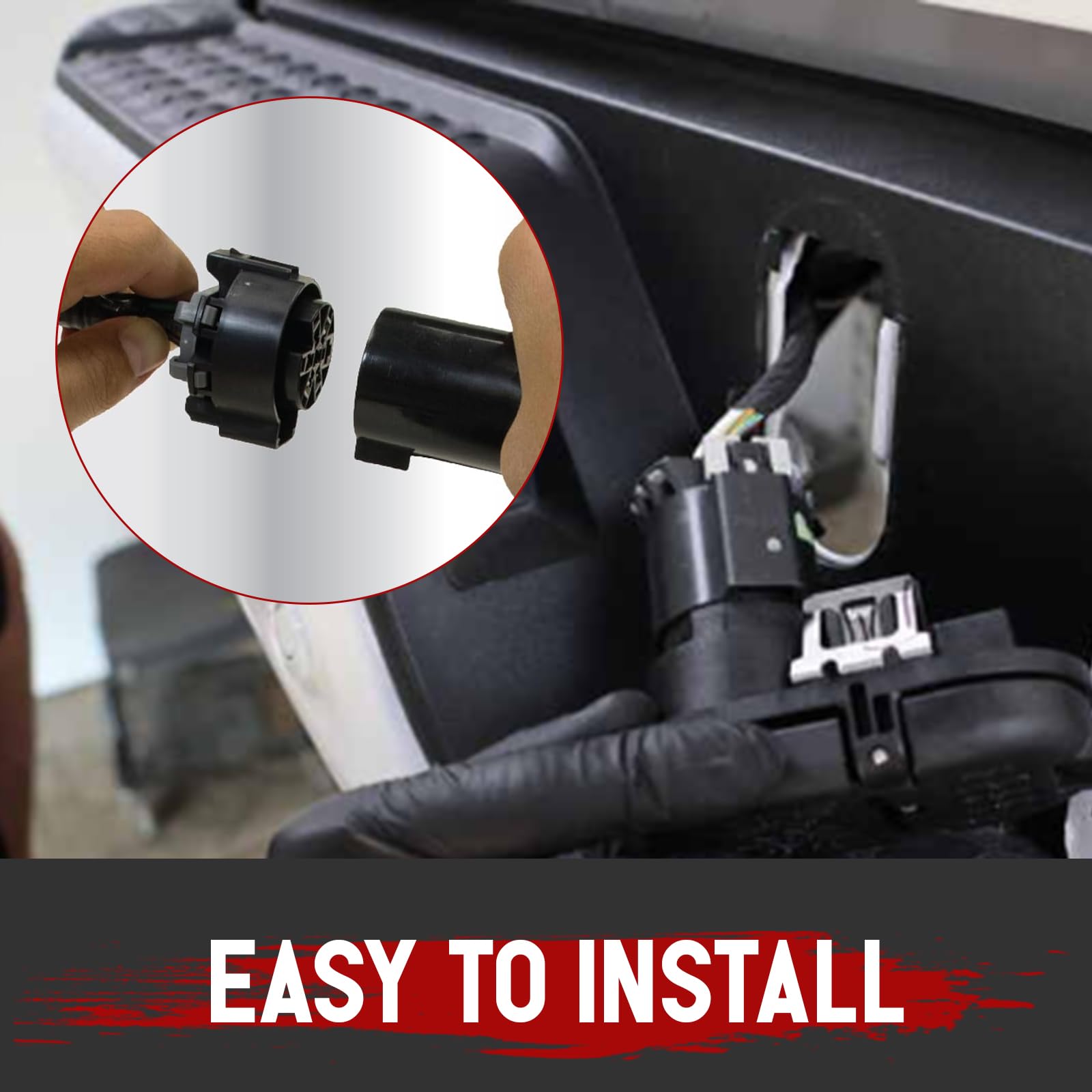 Jetuplusllc four-pin flat end view demonstrating easy trailer connection benefit