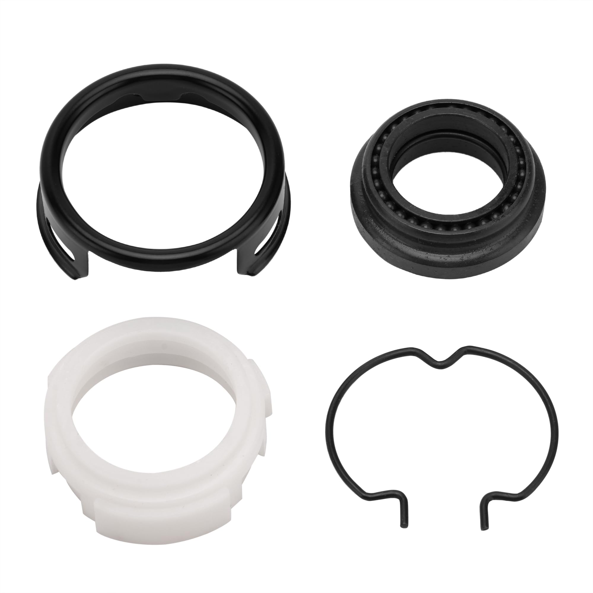 Jetuplusllc front view of steering shaft bearing kit showing all included parts benefits fitment