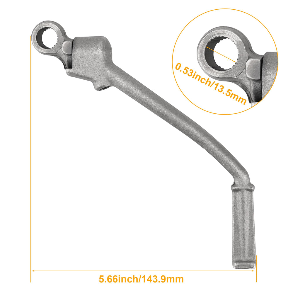 Jetuplusllc kickstart lever texture detail showing durable finish and grip surface