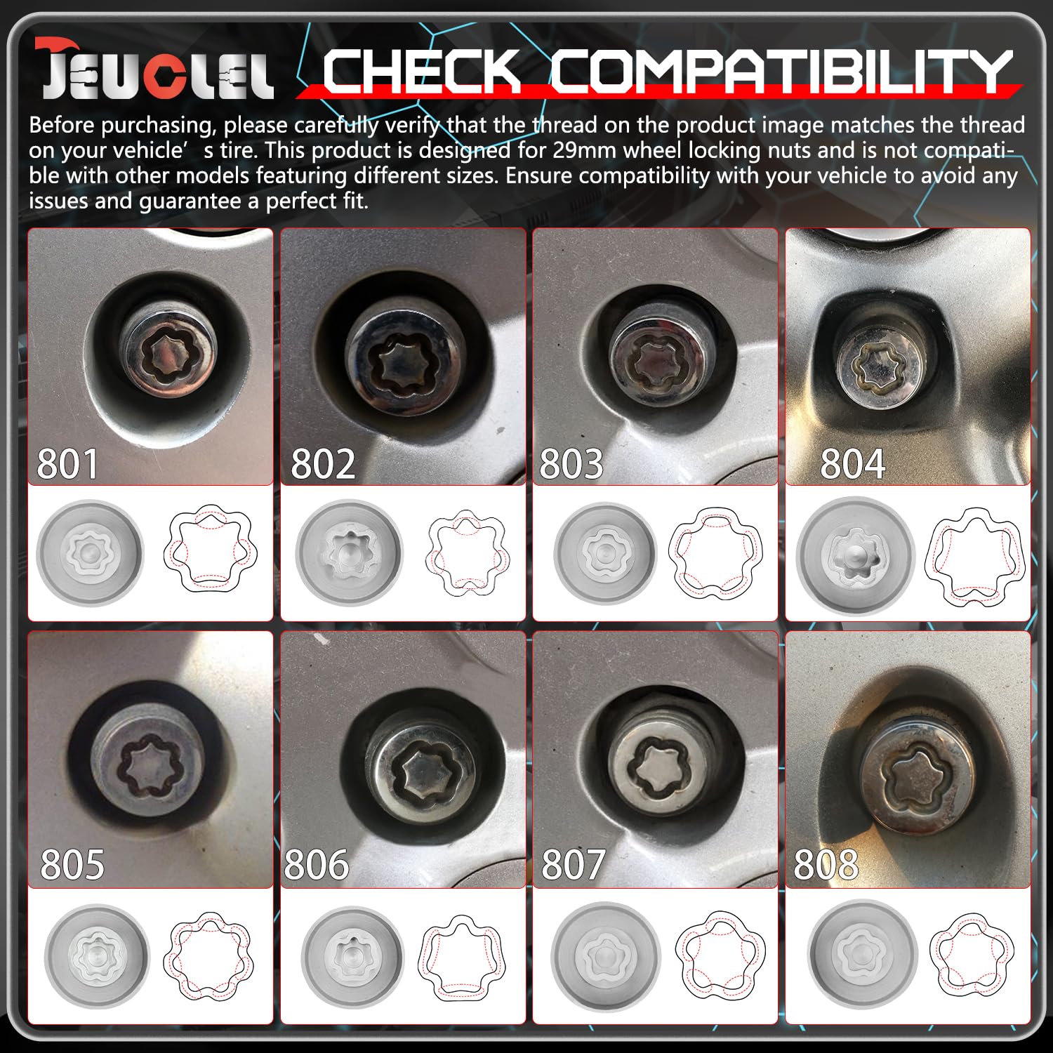 JEUCLEL close-up of 805 key profile highlighting precise engagement