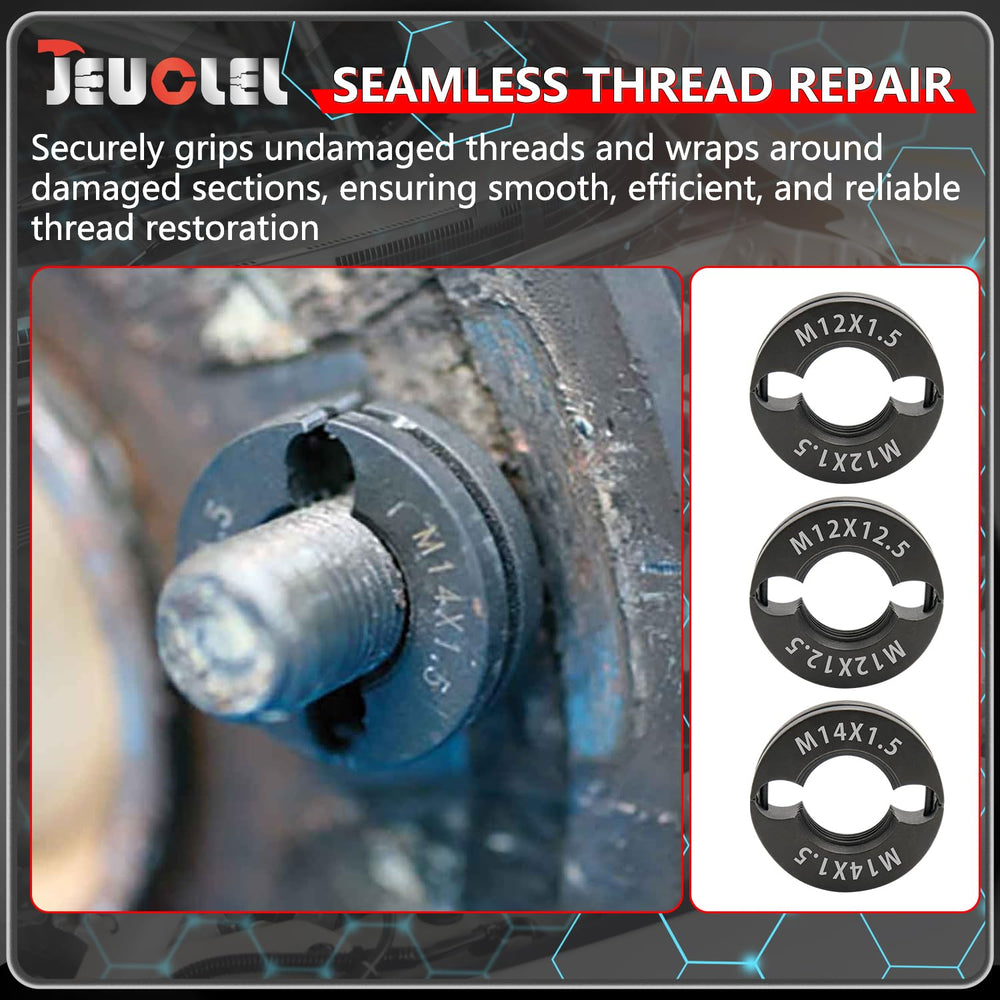 JEUCLEL close-up of thread chaser cutting edge for durable repairs