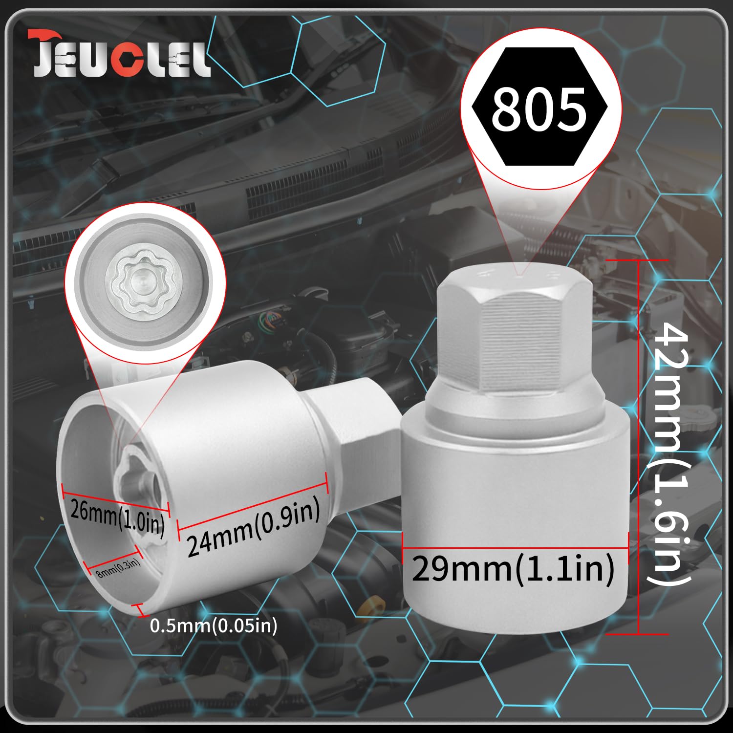 JEUCLEL key in roadside setting showing convenience during tire change