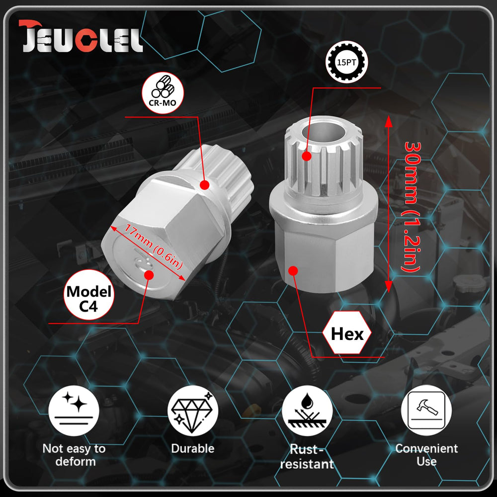 JEUCLEL corrosion-resistant metal finish highlighting durability and wear resistance