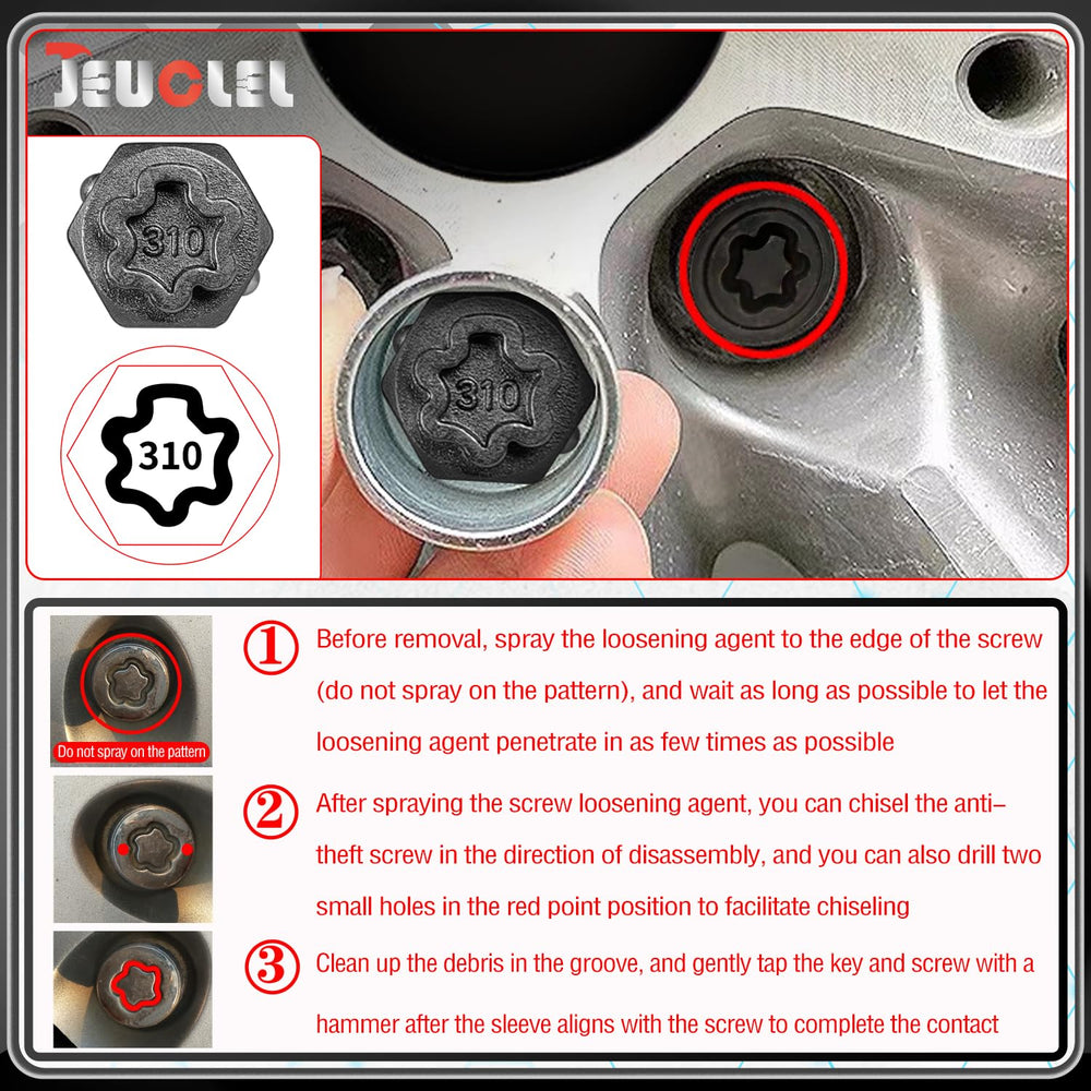 JEUCLEL close-up of socket pattern showing precise fit detail