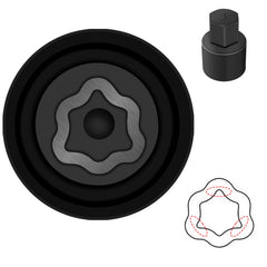 JEUCLEL front view of wheel key showing shape and quick identification benefit