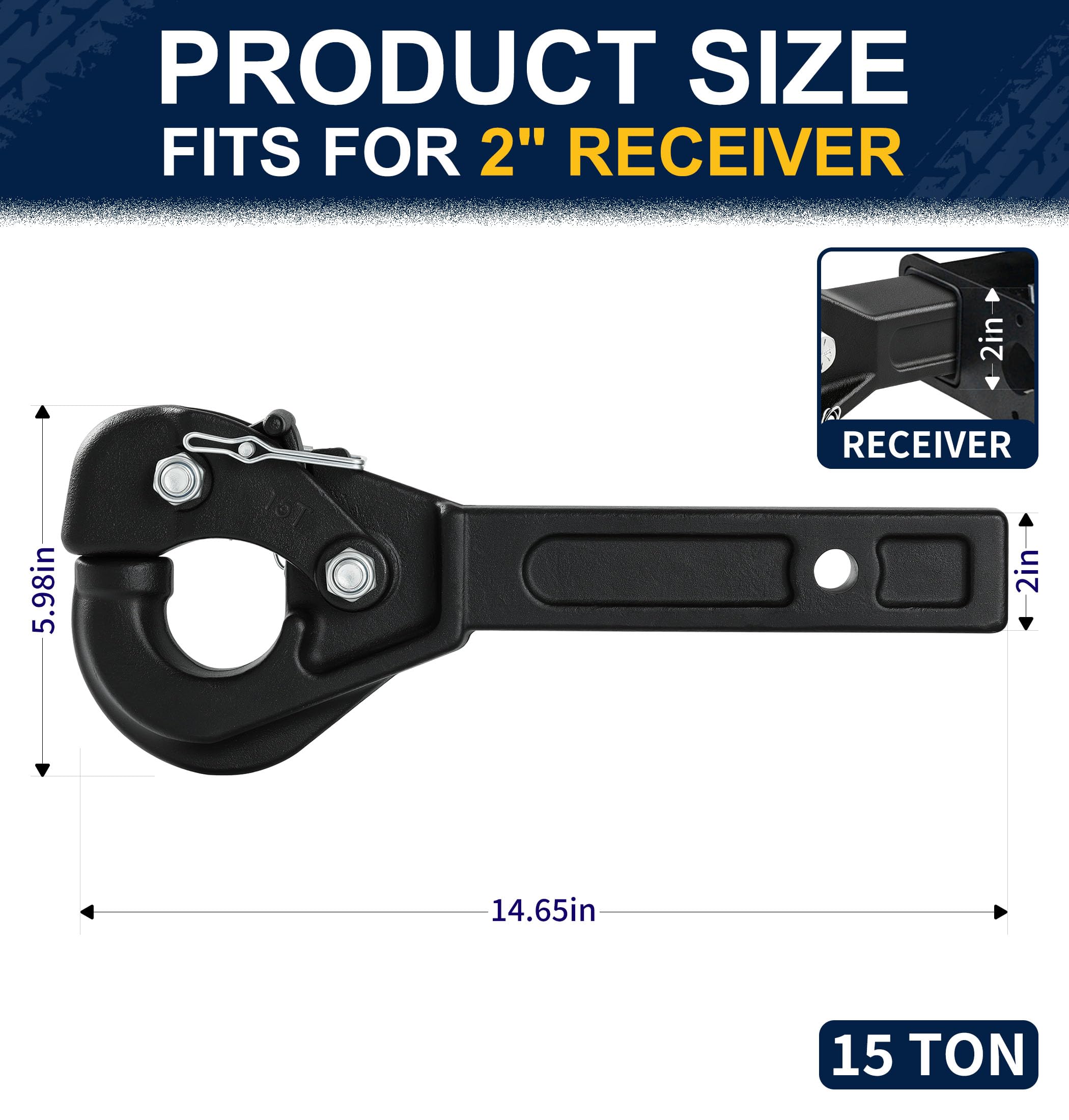 JEXTRA pintle hitch locking pin detail showing secure pin for reliable towing safety