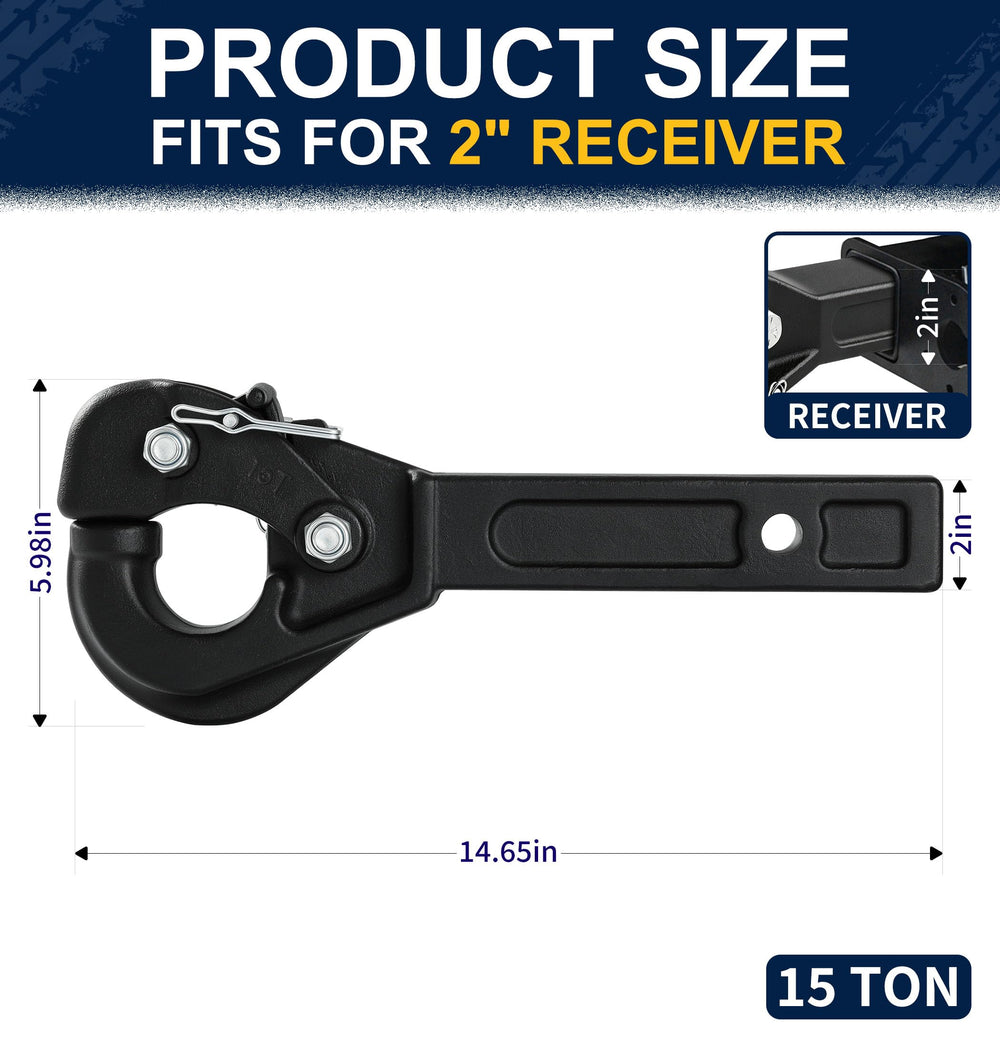 JEXTRA pintle hitch locking pin detail showing secure pin for reliable towing safety