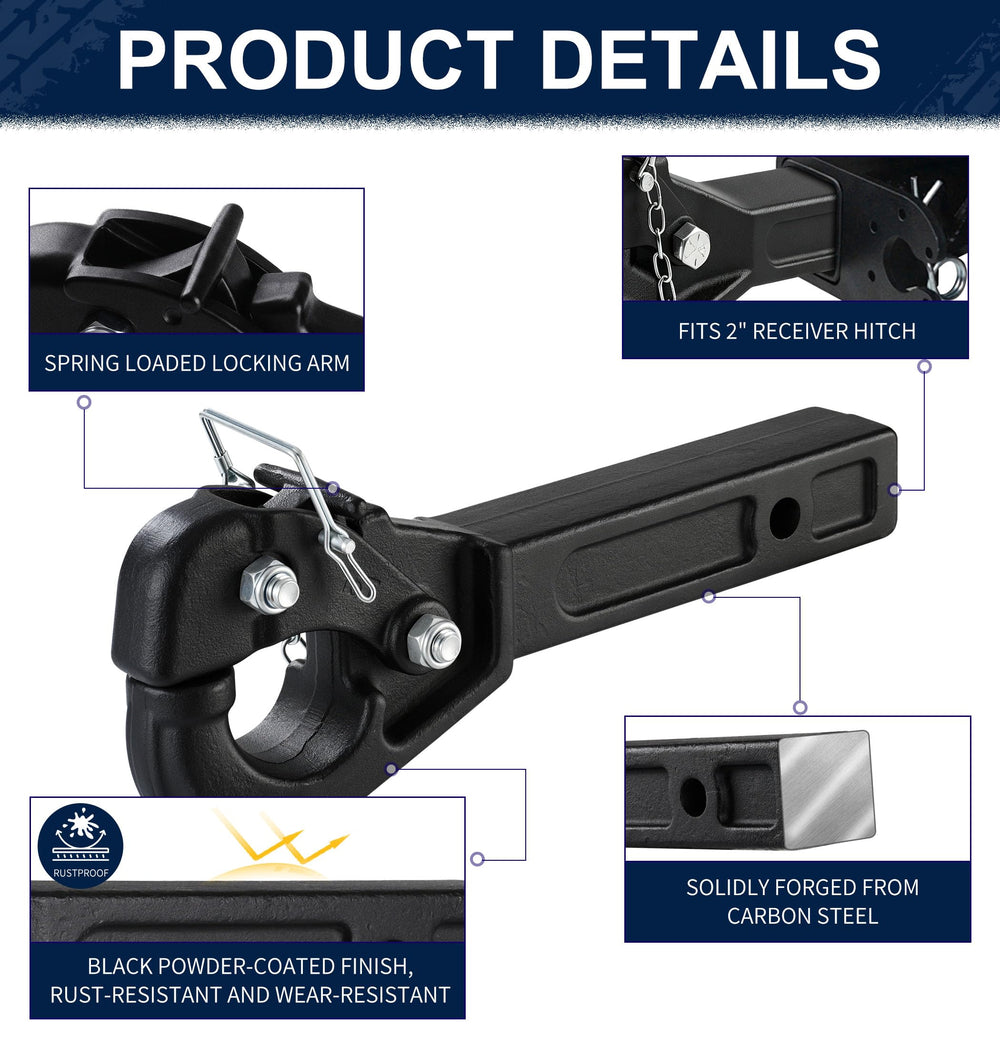 JEXTRA pintle hitch mounted on truck showing practical on-vehicle fit and clearance
